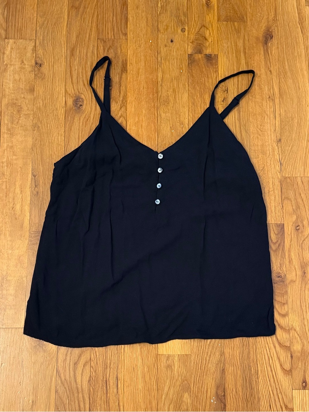 Old Navy Black Button-Front V-Neck Cami Top